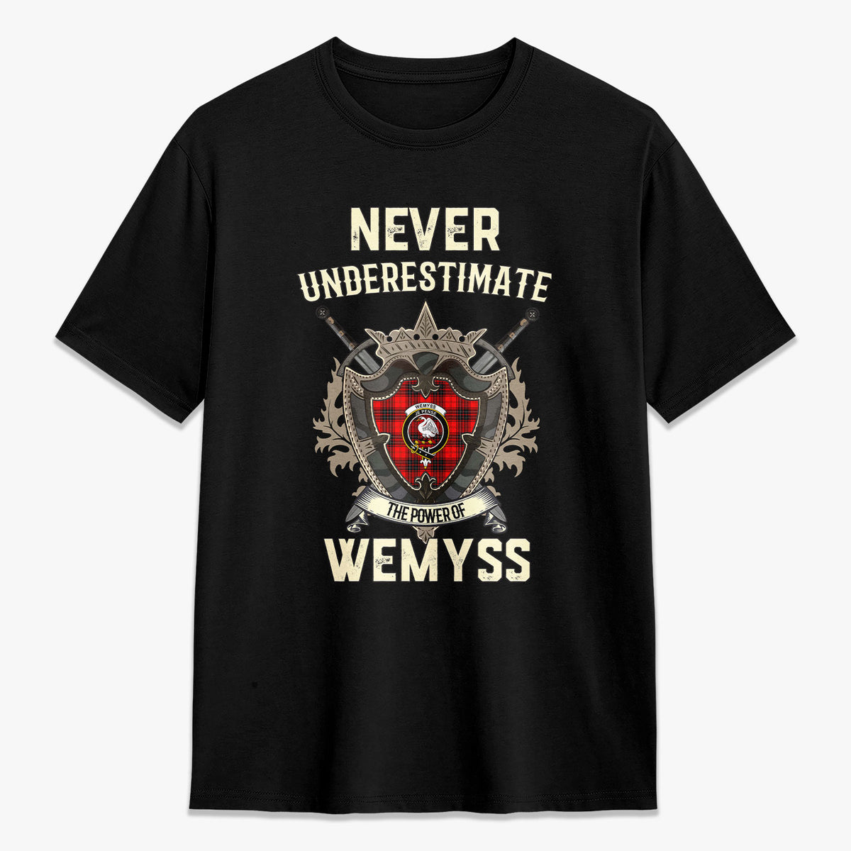 Wemyss Modern Tartan Crest 2D T-shirt - Never Underestimate Style