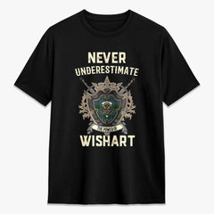 Wishart Hunting Tartan Crest 2D T-shirt - Never Underestimate Style