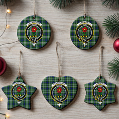 Learmonth Tartan Crest Christmas Ceramic Ornament