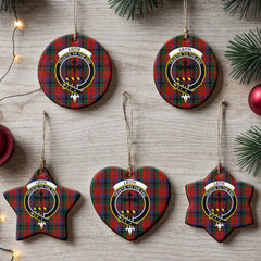 Leith Tartan Crest Christmas Ceramic Ornament