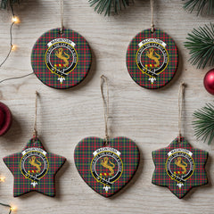 MacIntosh Hunting Modern Tartan Crest Christmas Ceramic Ornament