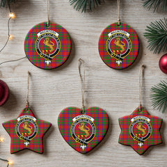 MacIntosh Modern Tartan Crest Christmas Ceramic Ornament