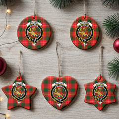 MacPhee Modern Tartan Crest Christmas Ceramic Ornament