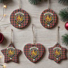 MacPherson Ancient Tartan Crest Christmas Ceramic Ornament