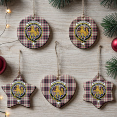MacPherson Hunting Ancient Tartan Crest Christmas Ceramic Ornament