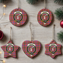 MacRae Ancient Tartan Crest Christmas Ceramic Ornament