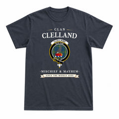 Clelland Tartan Crest Mischief and Mayhem T-shirt