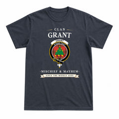 Grant Weathered  Tartan Crest Mischief and Mayhem T-shirt