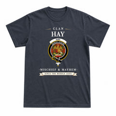 Hay Ancient Tartan Crest Mischief and Mayhem T-shirt