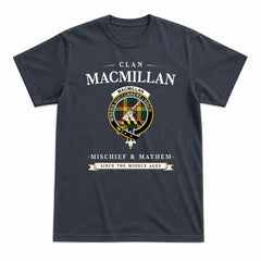 MacMillan Old Modern Tartan Crest Mischief and Mayhem T-shirt