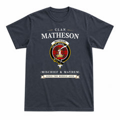 Matheson Modern Tartan Crest Mischief and Mayhem T-shirt