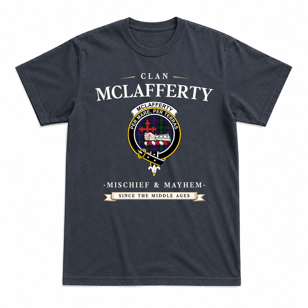 McLafferty Tartan Crest Mischief and Mayhem T-shirt