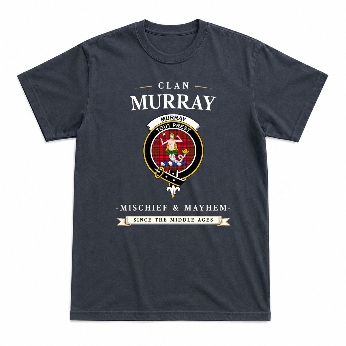 Murray (of Dysart) Tartan Crest Mischief and Mayhem T-shirt
