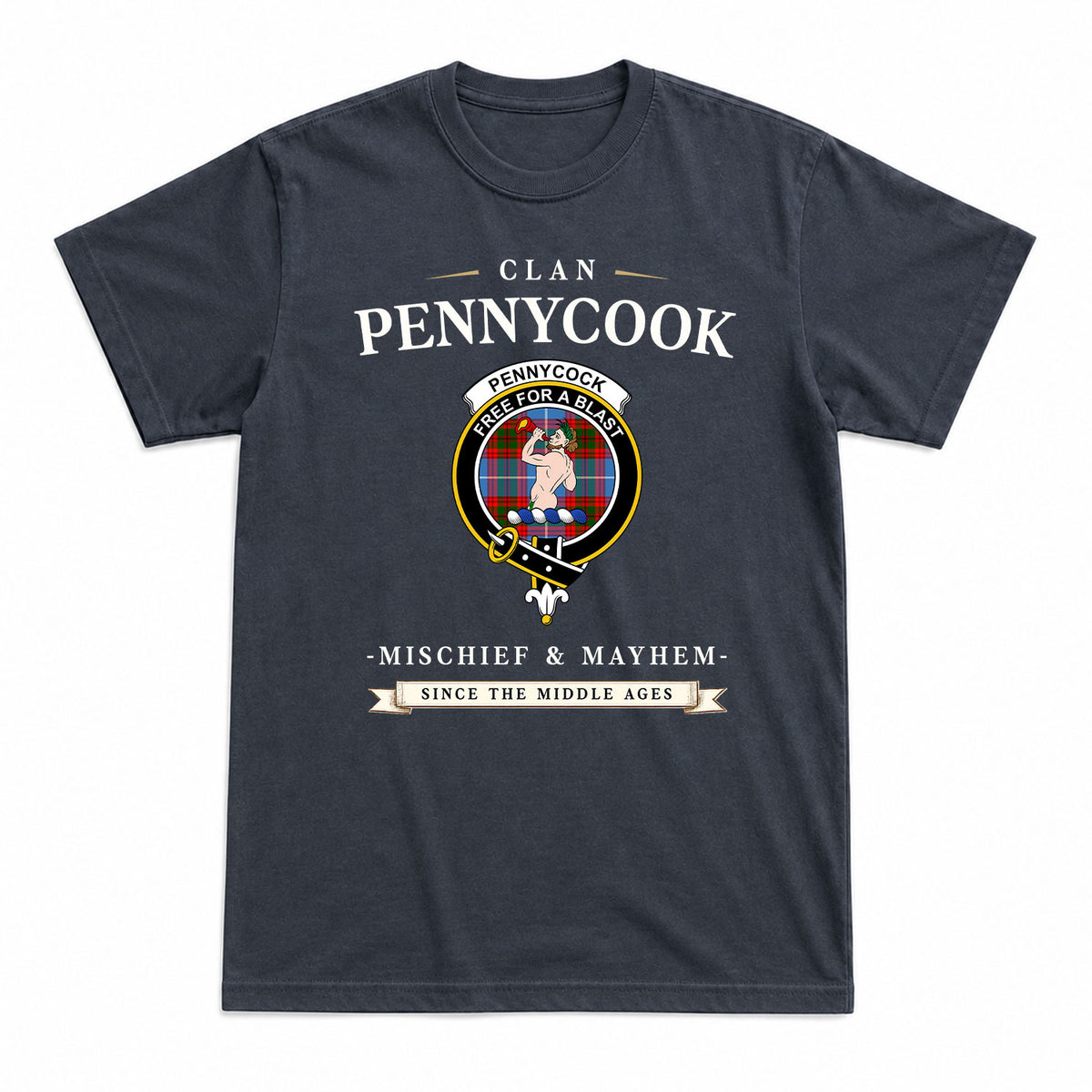 Pennycook Tartan Crest Mischief and Mayhem T-shirt