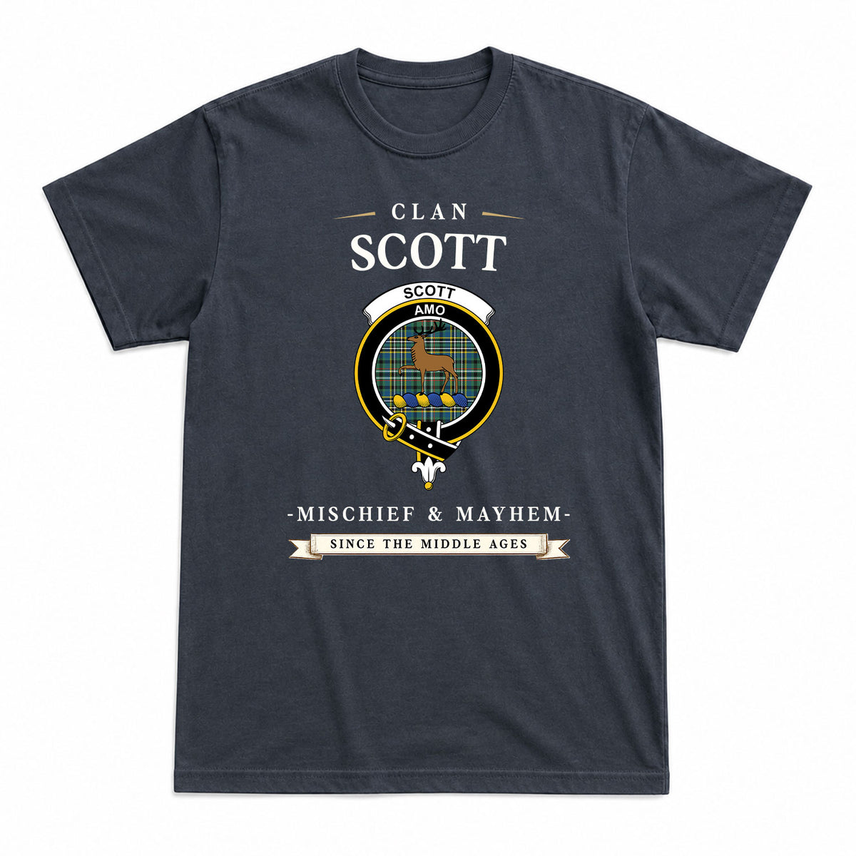 Scott Green Ancient Tartan Crest Mischief and Mayhem T-shirt