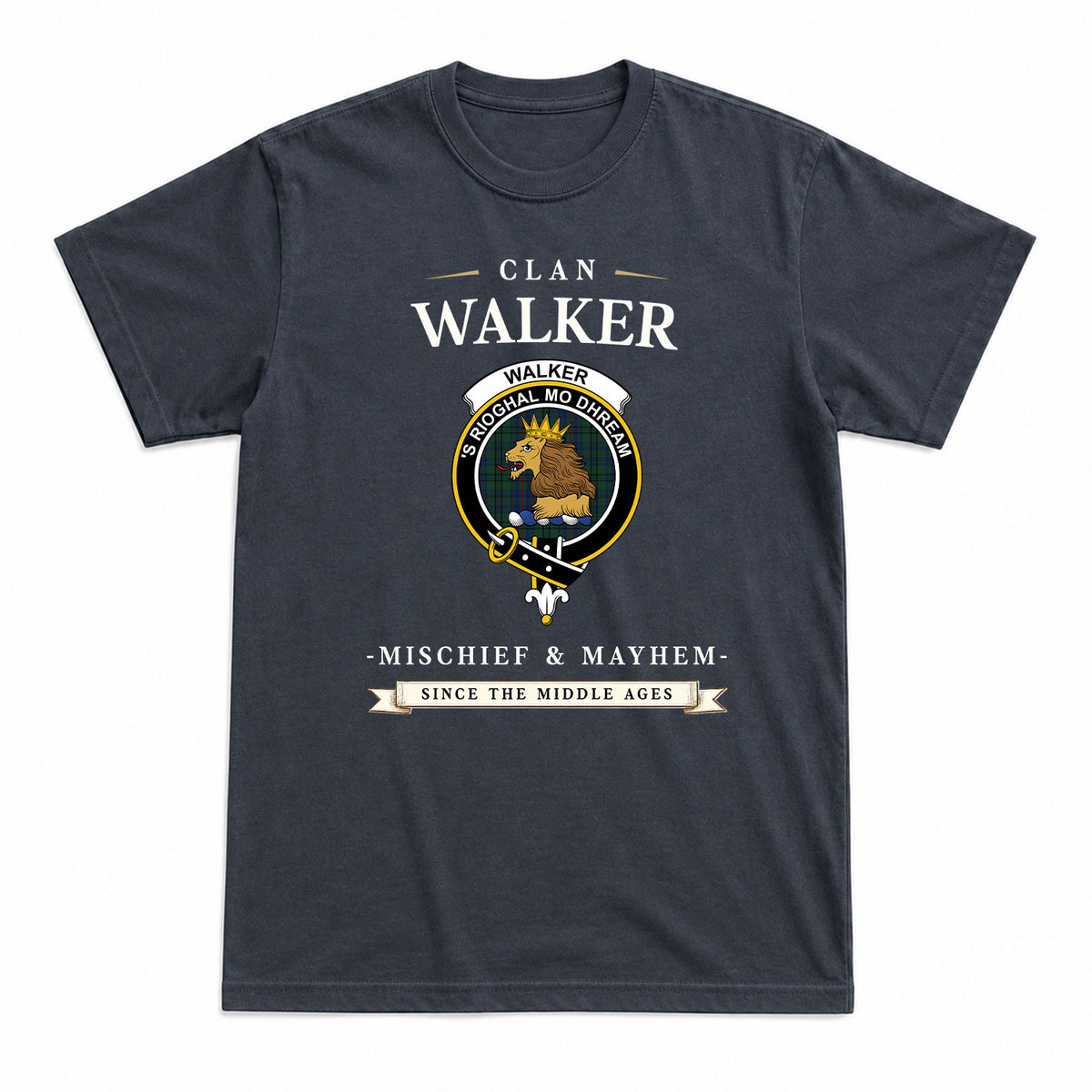 Walker Hunting Tartan Crest Mischief and Mayhem T-shirt