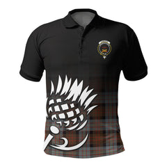 Cameron of Erracht Weathered Tartan Crest Polo Shirt - Thistle Black Style