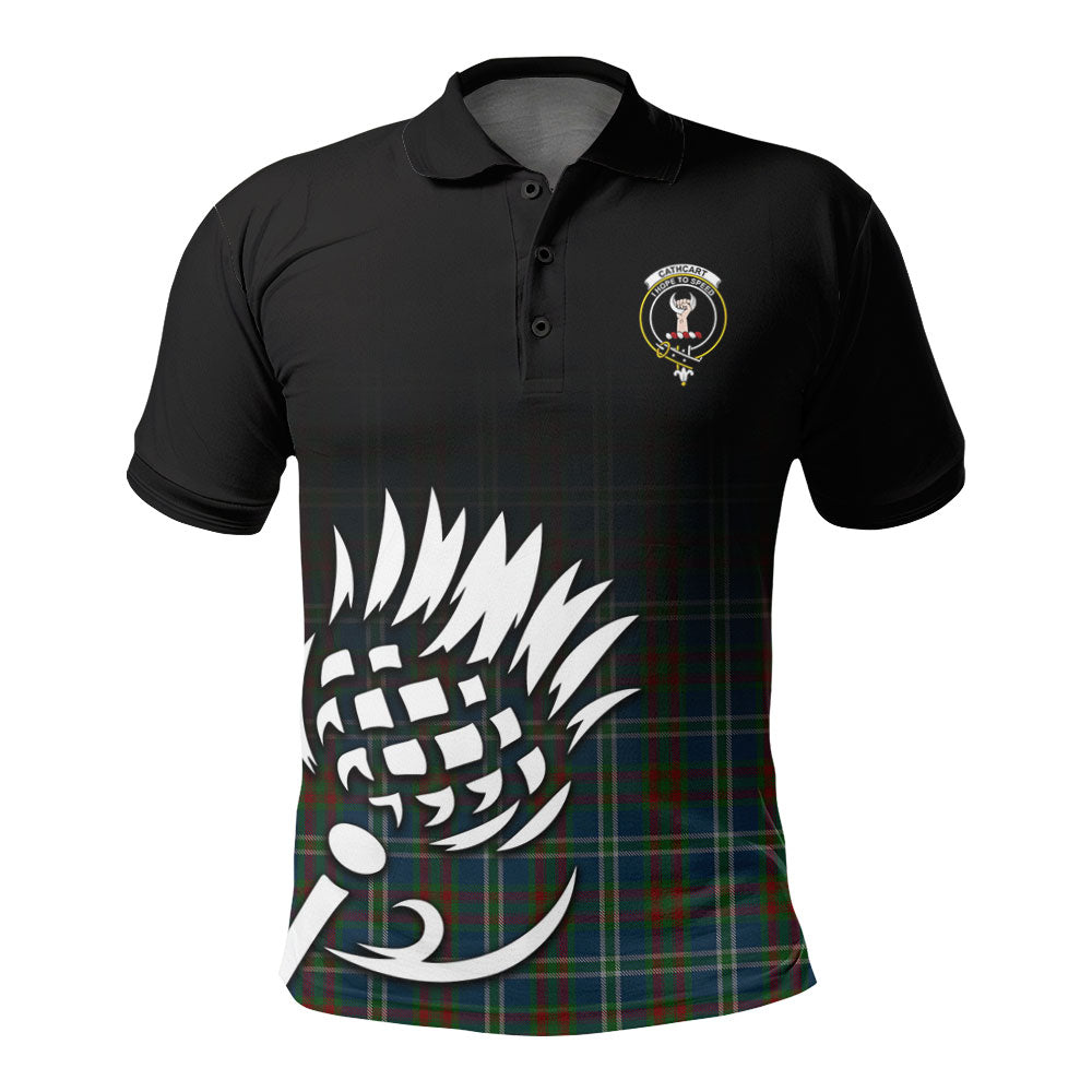 Cathcart Tartan Crest Polo Shirt - Thistle Black Style