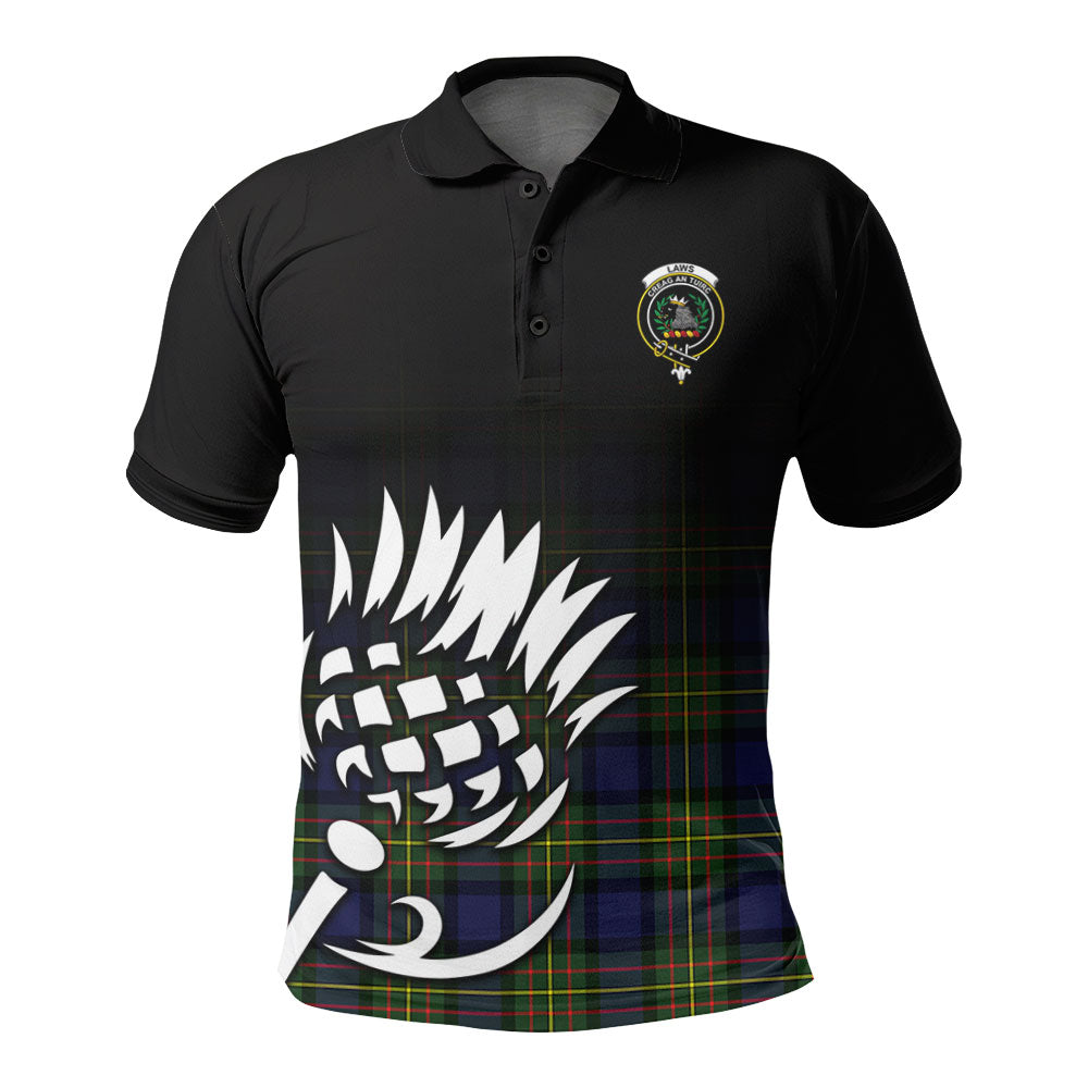 Laws Tartan Crest Polo Shirt - Thistle Black Style