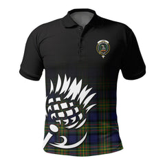 Laws Tartan Crest Polo Shirt - Thistle Black Style
