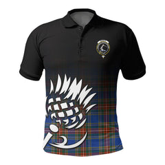 McBeth Ancient Tartan Crest Polo Shirt - Thistle Black Style