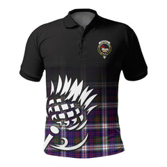 McDonald Dress Modern Tartan Crest Polo Shirt - Thistle Black Style
