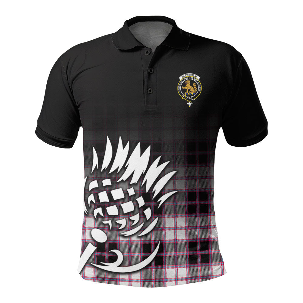 McPherson Hunting Modern Tartan Crest Polo Shirt - Thistle Black Style