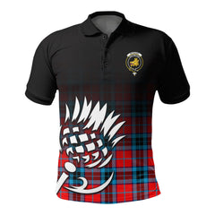 McTavish Modern Tartan Crest Polo Shirt - Thistle Black Style