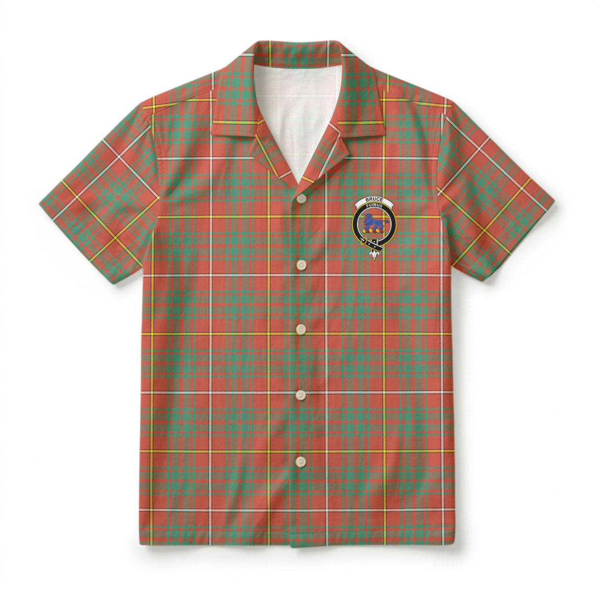 Bruce Ancient Tartan Crest Hawaiian Shirt