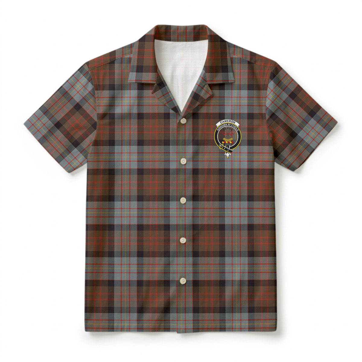 Cameron of Erracht Weathered Tartan Crest Hawaiian Shirt