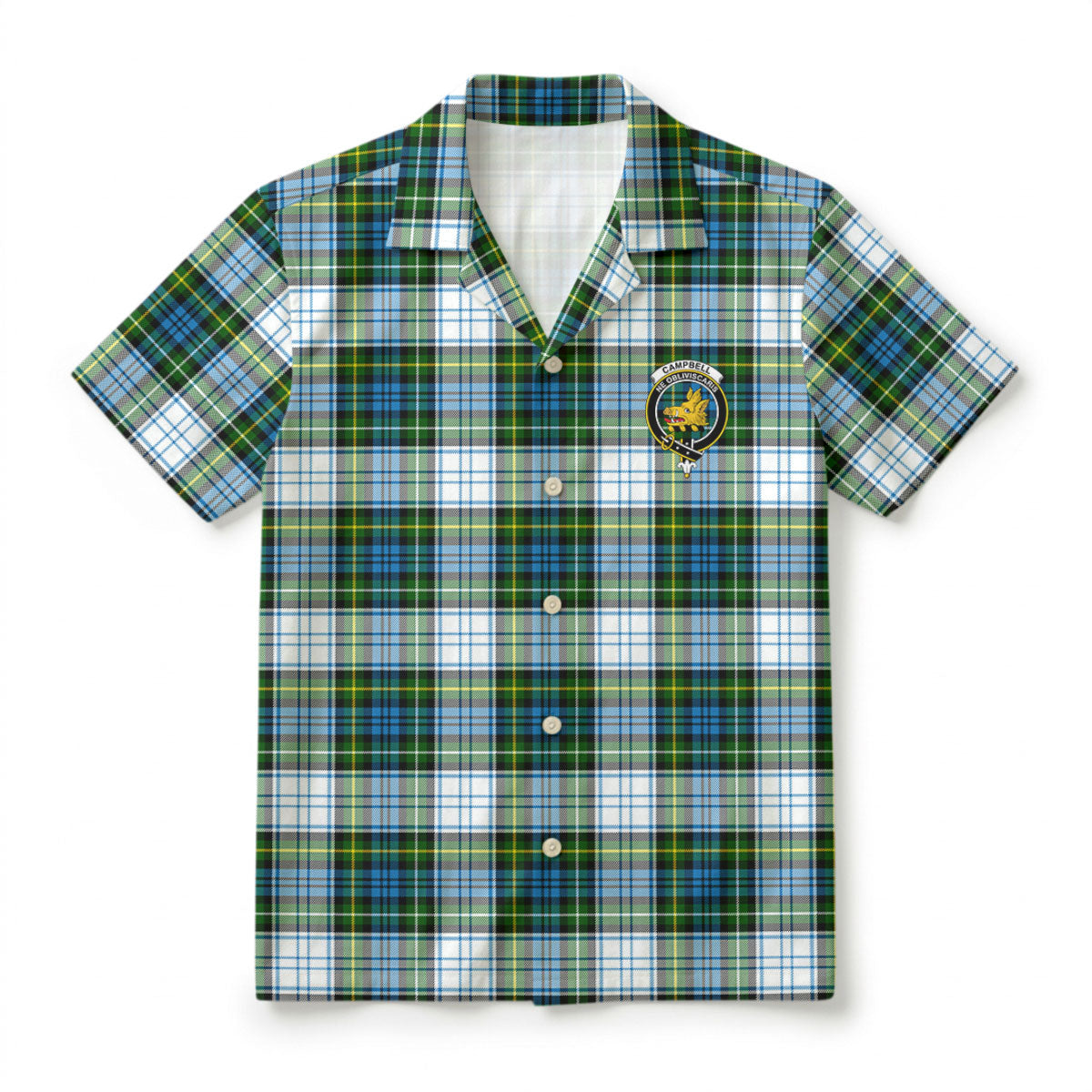 Campbell Dress Tartan Crest Hawaiian Shirt