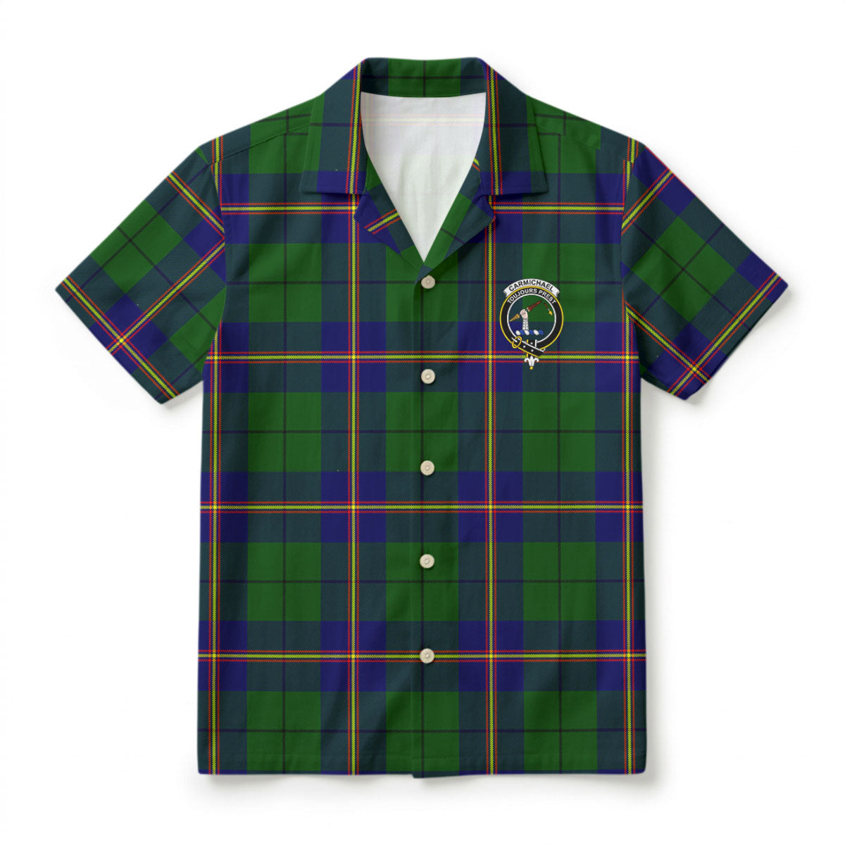 Carmichael Modern Tartan Crest Hawaiian Shirt