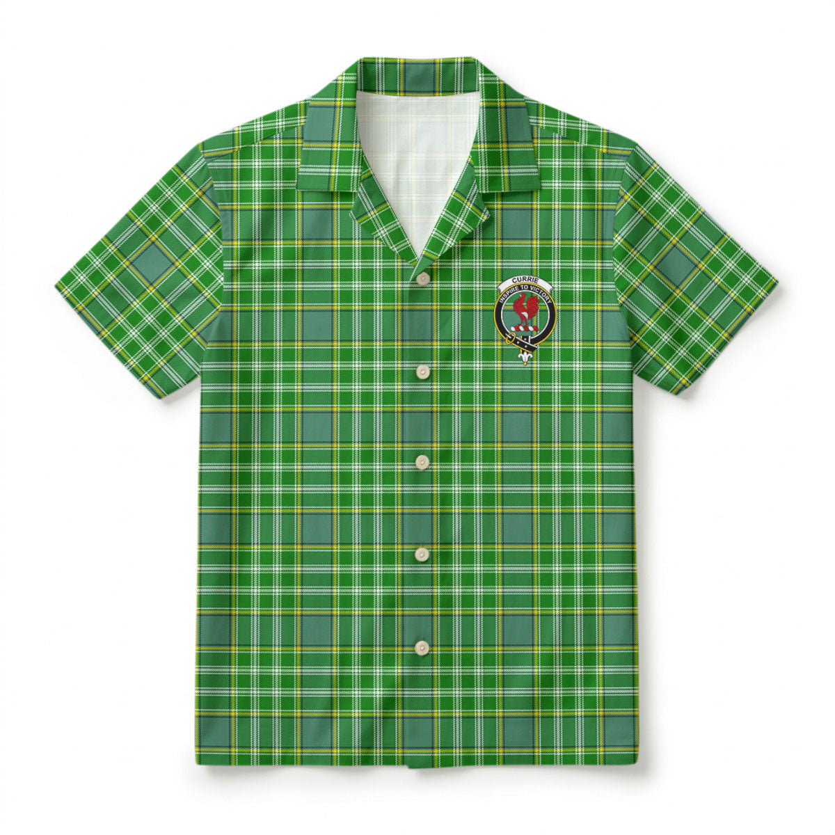 Currie Tartan Crest Hawaiian Shirt
