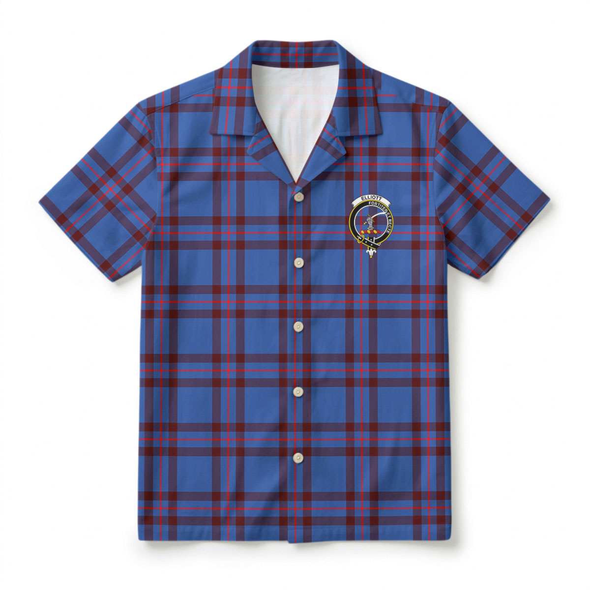 Elliott Modern Tartan Crest Hawaiian Shirt