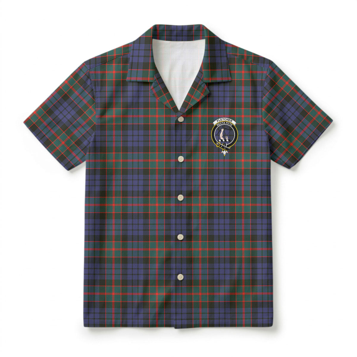 Fletcher of Dunans Tartan Crest Hawaiian Shirt