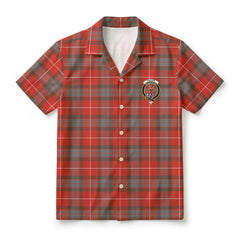 Fraser (of Lovat) Weathered Tartan Crest Hawaiian Shirt
