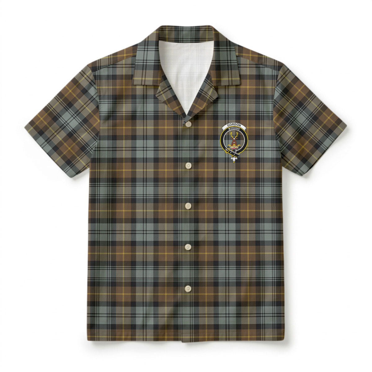 Gordon Weathered Tartan Crest Hawaiian Shirt