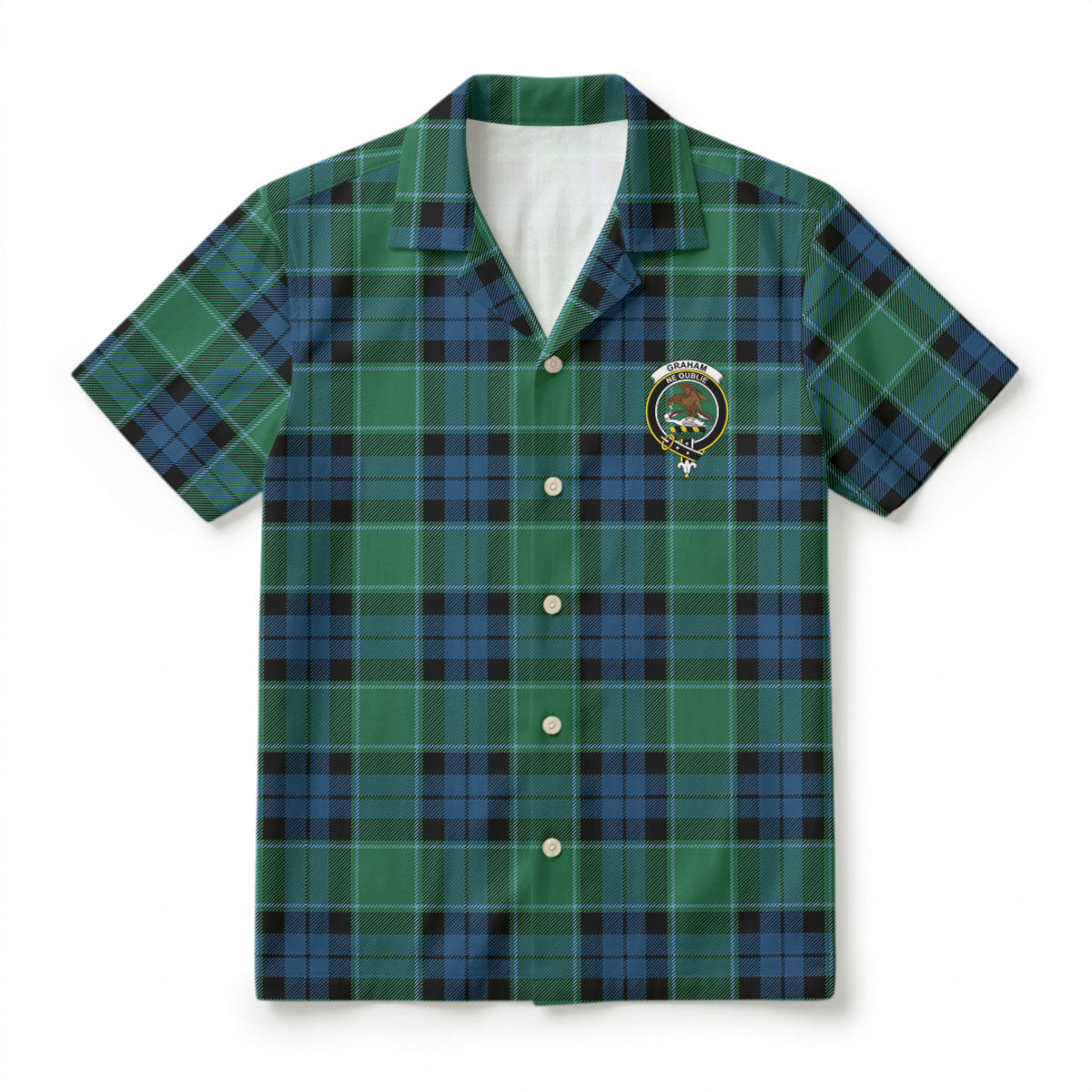 Graham of Menteith Ancient Tartan Crest Hawaiian Shirt
