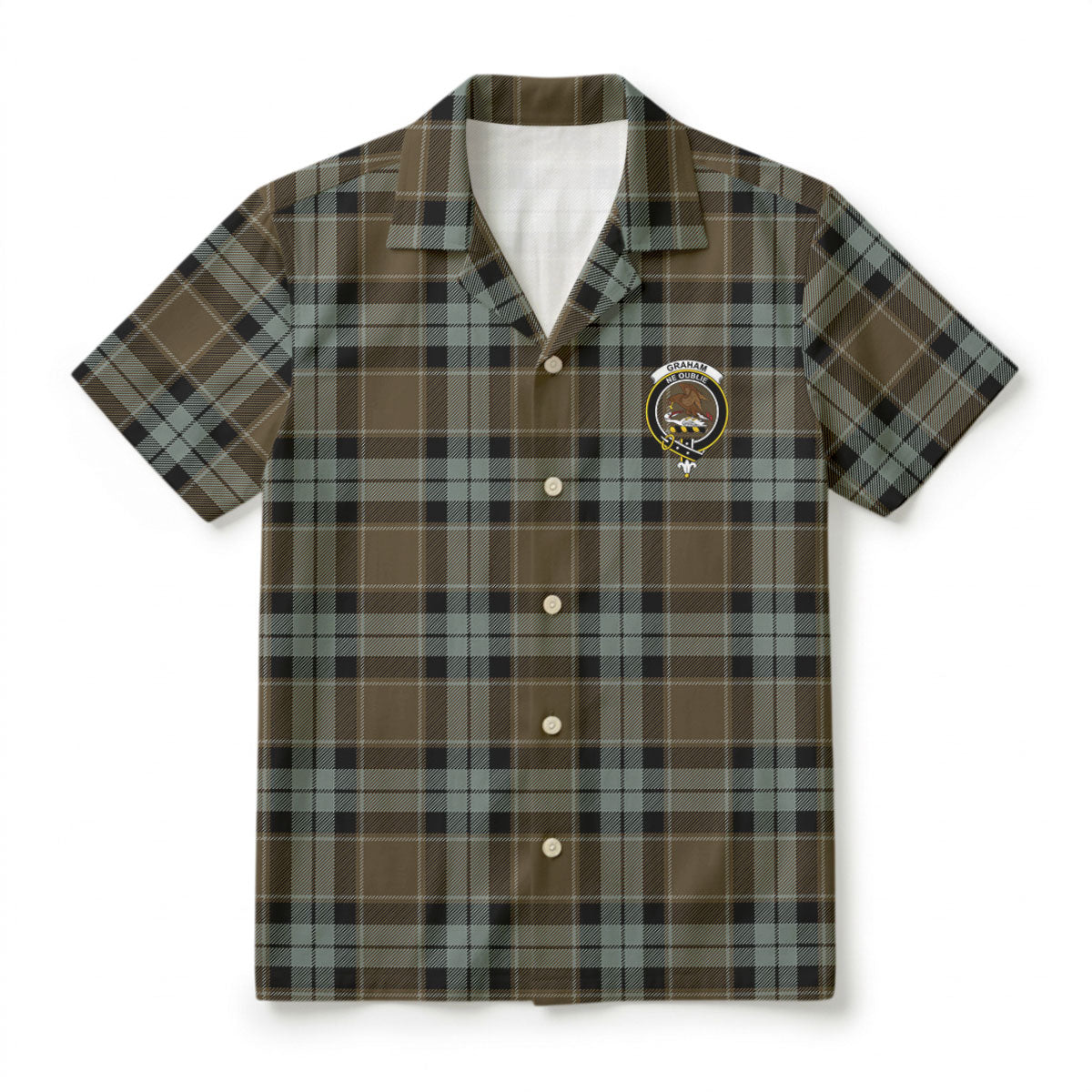 Graham of Menteith Weathered Tartan Crest Hawaiian Shirt