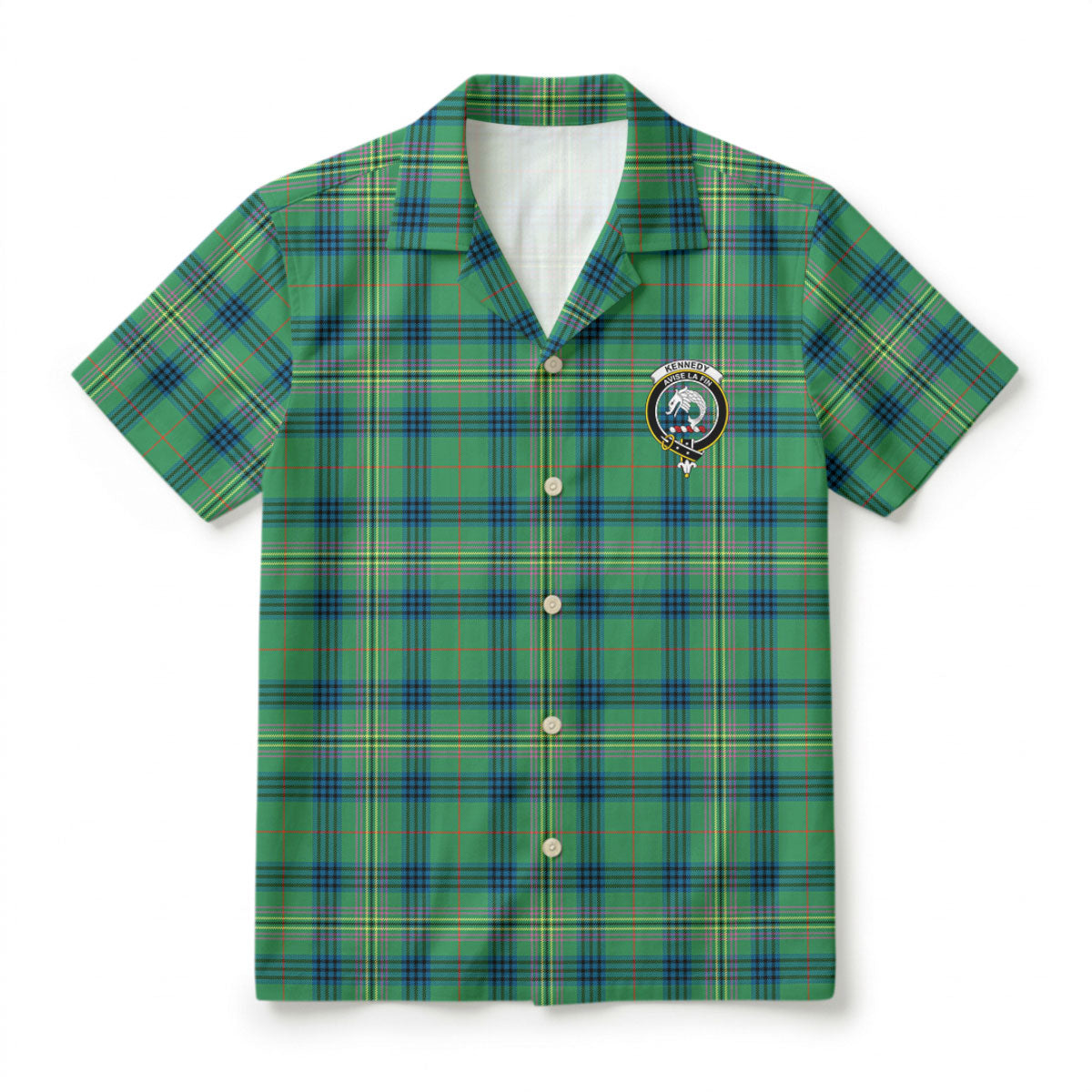 Kennedy Ancient Tartan Crest Hawaiian Shirt