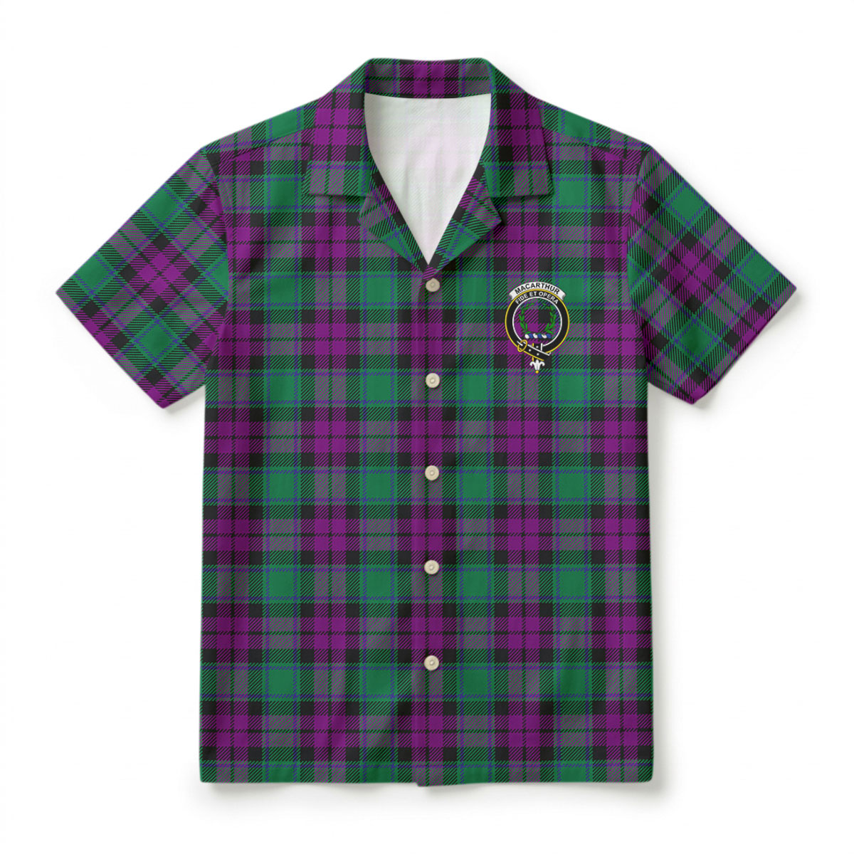 MacArthur - Milton Tartan Crest Hawaiian Shirt