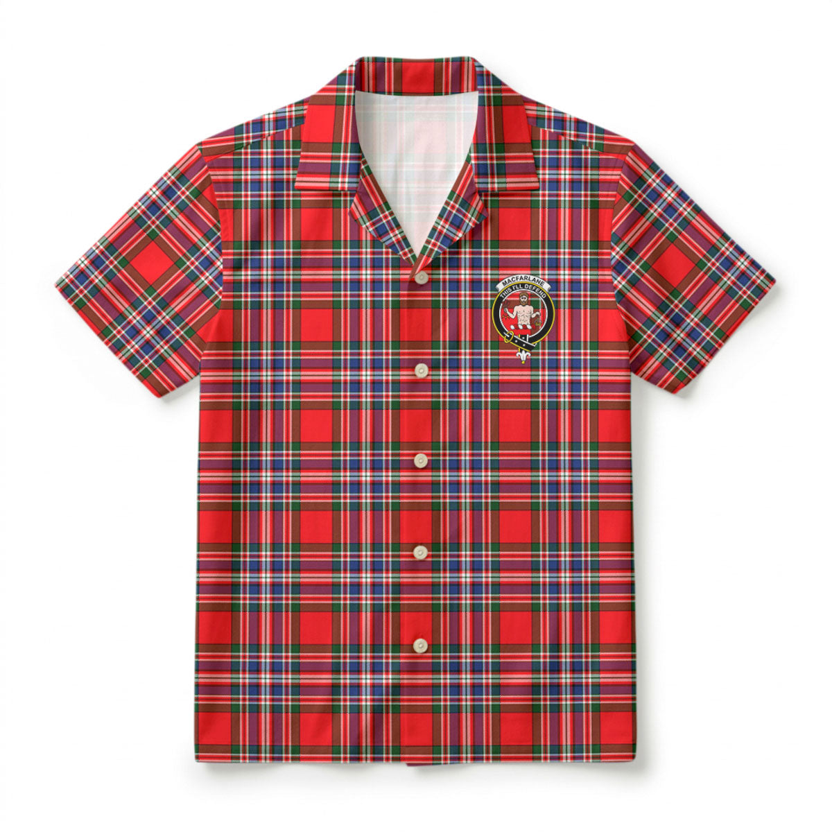 MacFarlane Modern Tartan Crest Hawaiian Shirt
