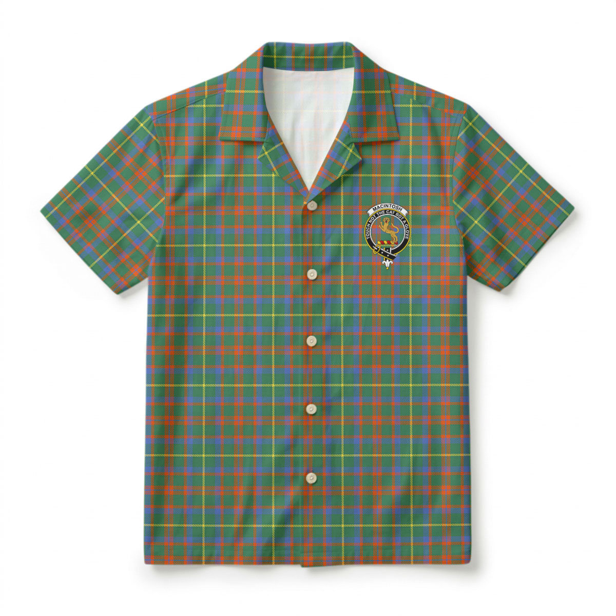 MacIntosh Hunting Ancient Tartan Crest Hawaiian Shirt