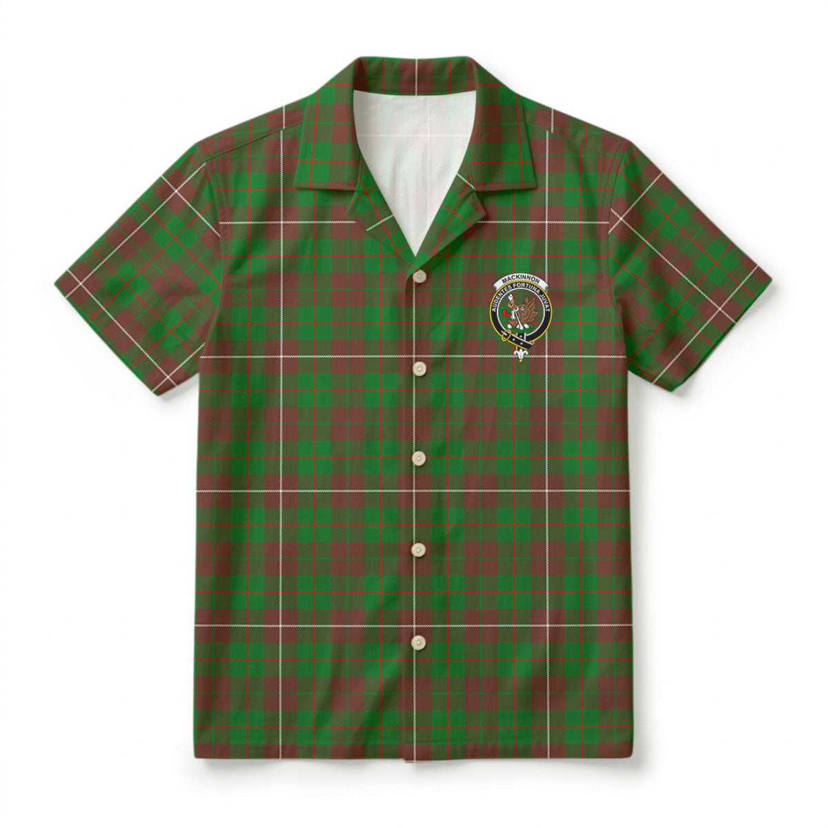 MacKinnon Hunting Modern Tartan Crest Hawaiian Shirt