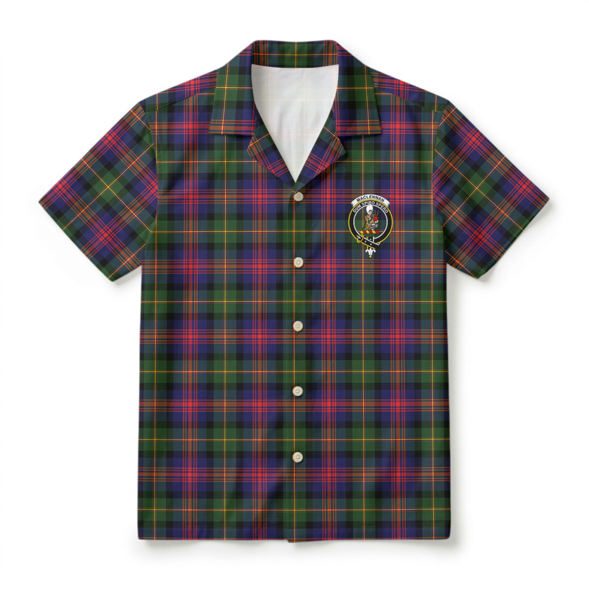 MacLennan Modern Tartan Crest Hawaiian Shirt
