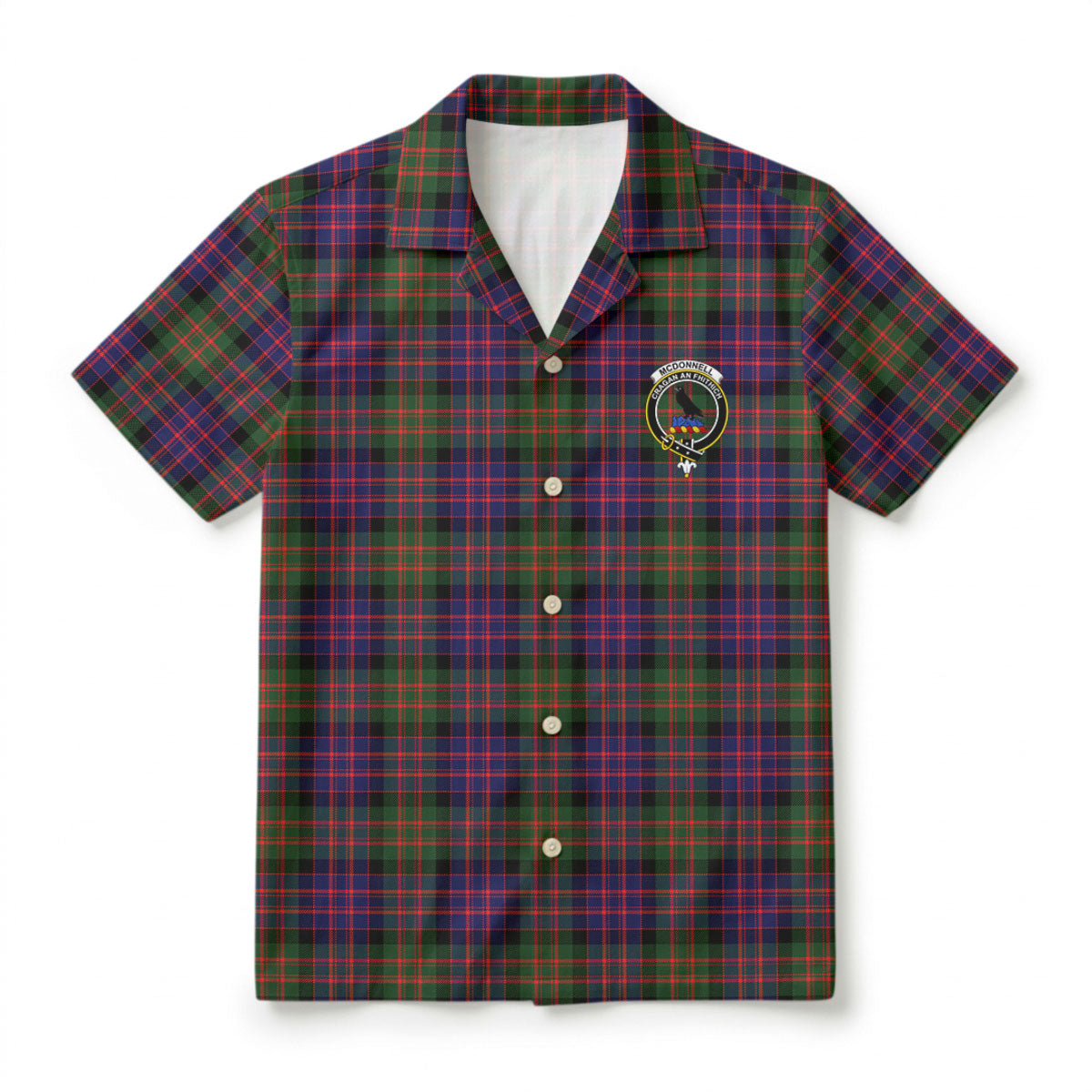 McDonnell of Glengarry Modern Tartan Crest Hawaiian Shirt