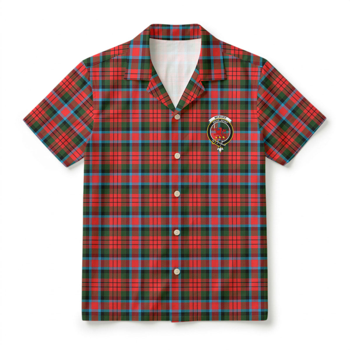 McDuff Modern Tartan Crest Hawaiian Shirt