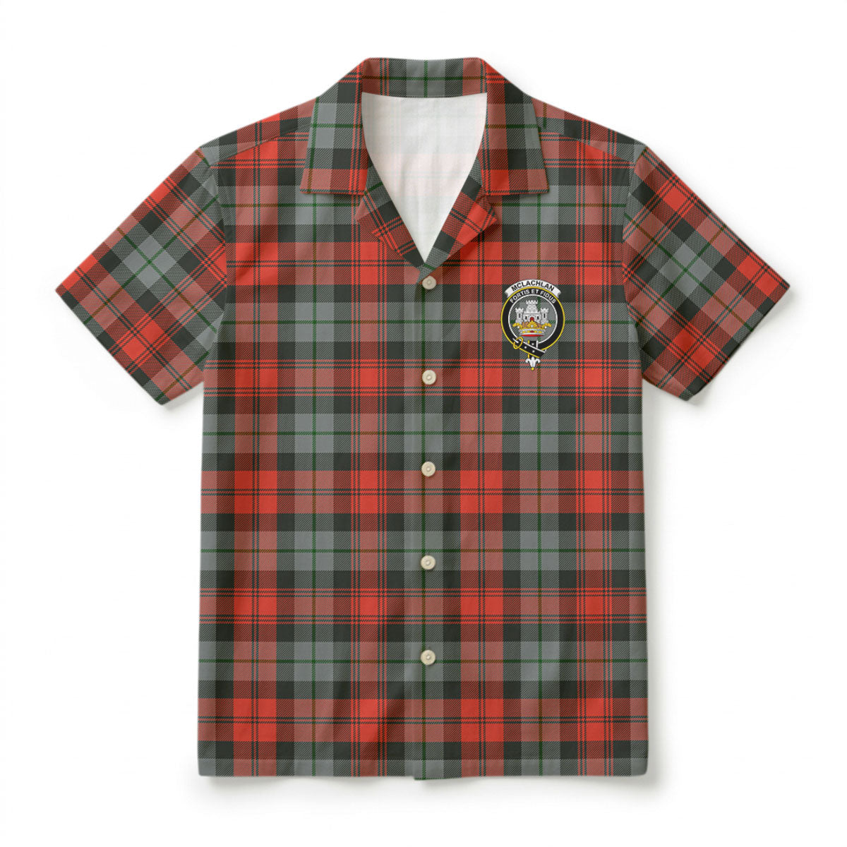 McLachlan Weathered Tartan Crest Hawaiian Shirt