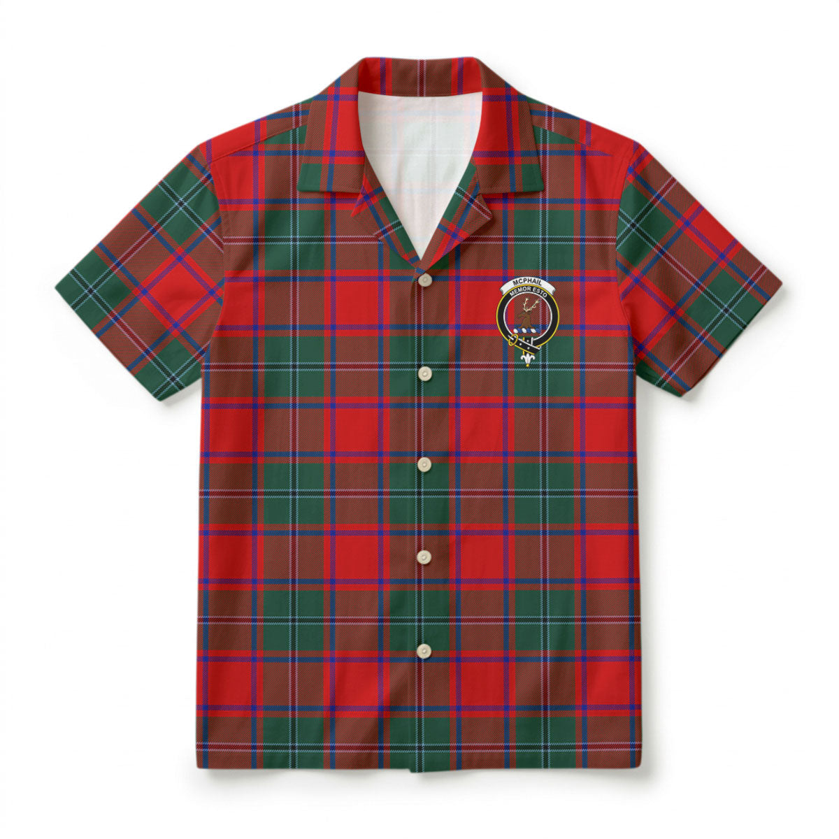 McPhail Clan Tartan Crest Hawaiian Shirt