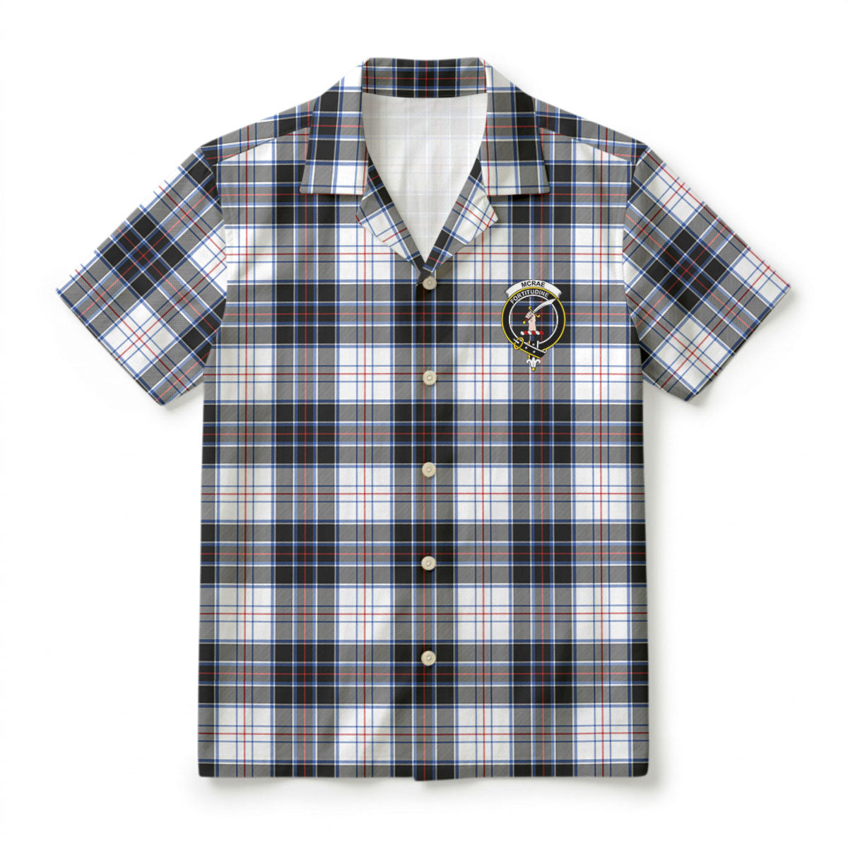 McRae Dress Modern Tartan Crest Hawaiian Shirt